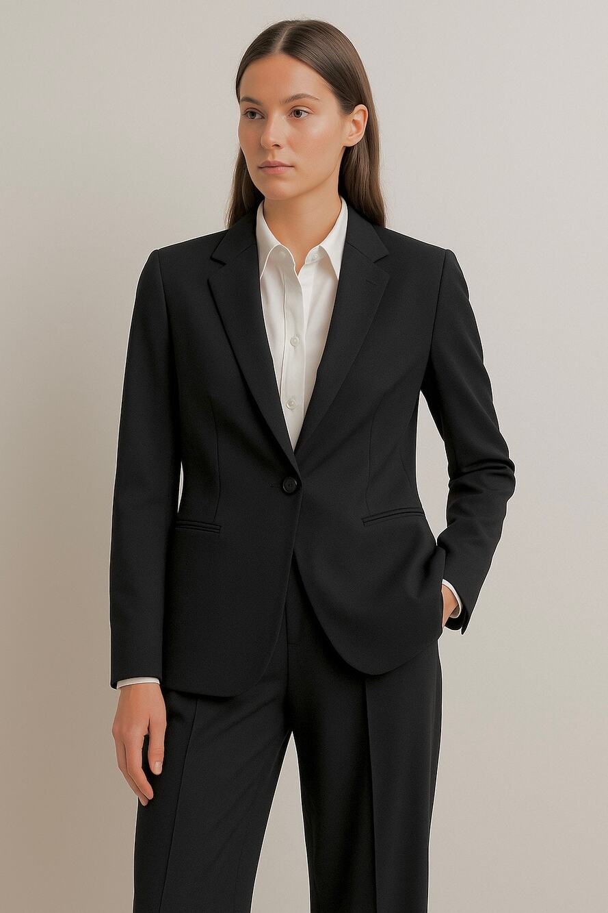 Ralph Lauren Wool Blend Black Single Button Classic Fit Medium Tailored Blazer